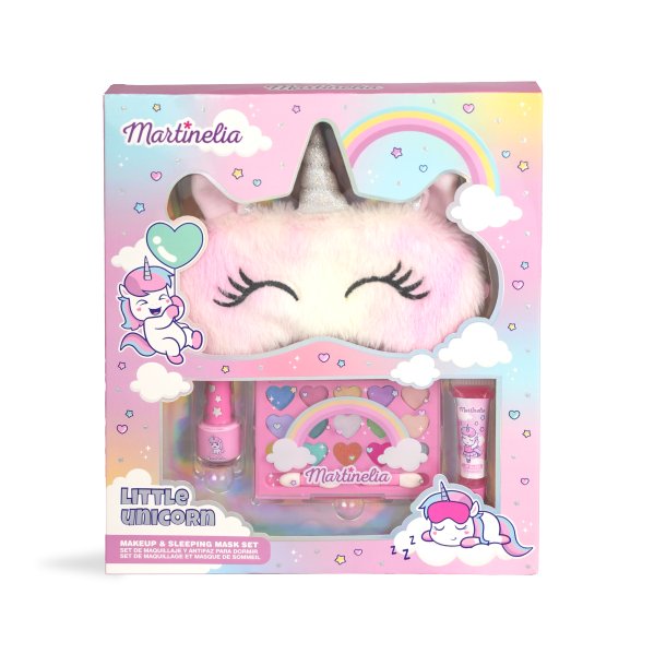 NYHED! LITTLE UNICORN Makeup &amp; Sleep Mask Set