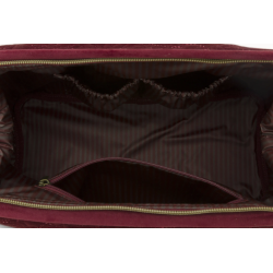 Cosmetic Purse Extra Large Velvet Quiltey Days Red