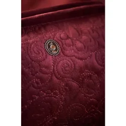 Cosmetic Purse Extra Large Velvet Quiltey Days Red
